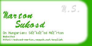 marton sukosd business card